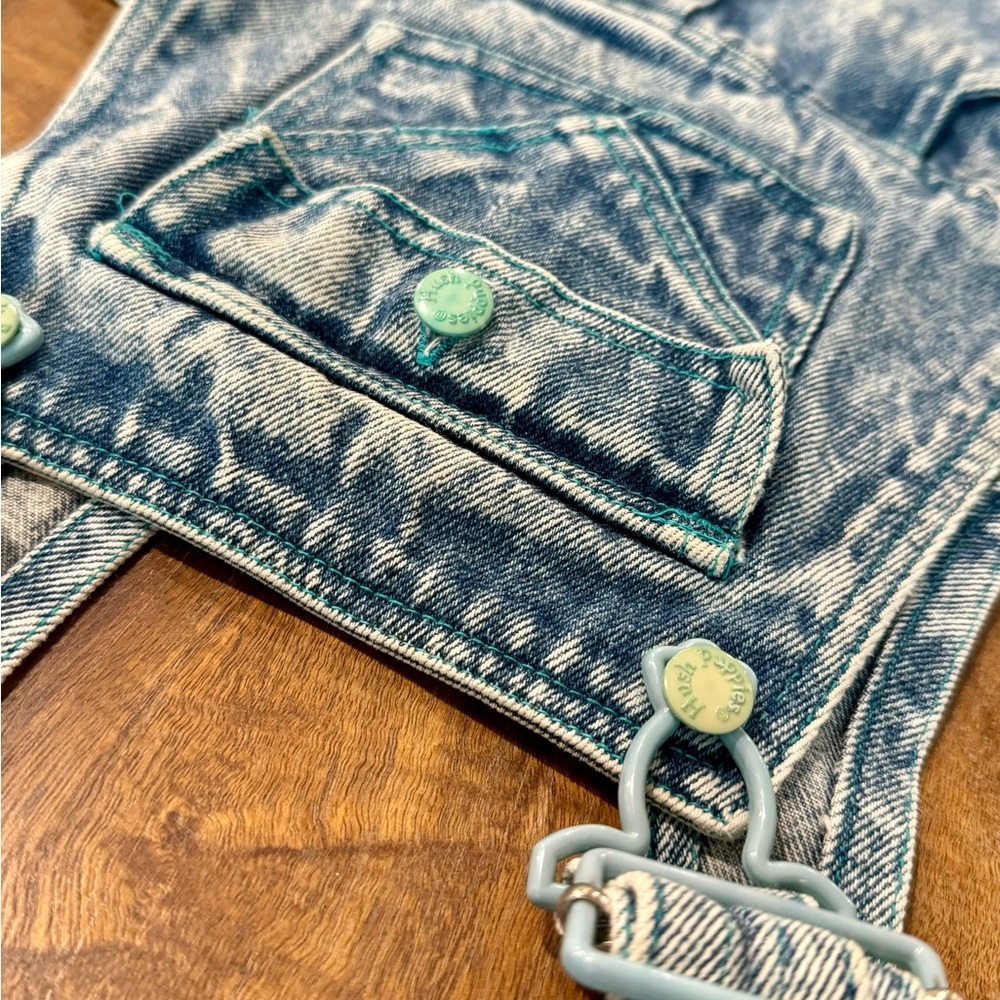 Vintage Hush Puppies 80s 90s acid wash denim jogger overalls size 3t - Picture 4 of 12